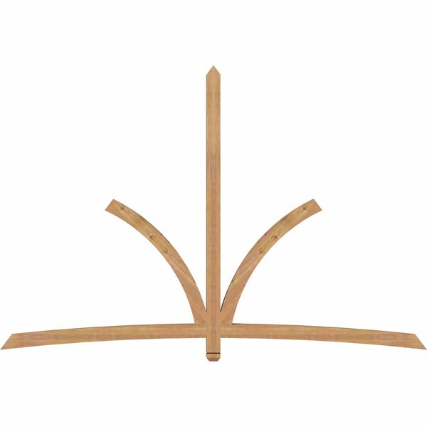 Ekena Millwork Davenport Timber Gable Bracket, Western Red Cedar, 108"W x 72"H x 3 1/2"D x 3 1/2"F, 16/12 Pitch GBW108X72X0404DAV00SWR - main